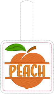 Peach snap tab Personalized Tag for 4x4 hoops