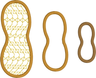 Peanut Applique Embroidery Design - 2 inch 3 inch and 4 inch sizes included