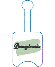 Pennsylvania Hand Sanitizer Holder Snap Tab Version In the Hoop Embroidery Project 1 oz BBW for 5x7 hoops