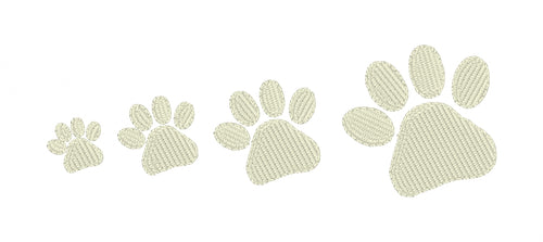 Tiny Paw Print Broderie Design - Quatre tailles 0,5