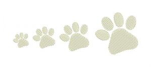 Tiny Paw Print Embroidery Design - Four Sizes  0.5", 0.75", 1", 1.5"