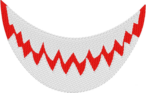 Conception de broderie de croquis de bouche de requin 4x4