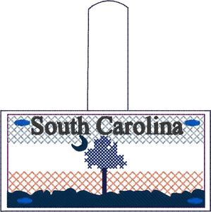 South Carolina Plate Embroidery Snap Tab