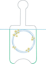 Stars Monogram Hand Sanitizer Holder Snap Tab Version In the Hoop Embroidery Project 3 oz DT for 5x7 hoops