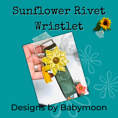 Sunflower Rivet Wristlet Keyfob 5x7 6x10 8x12