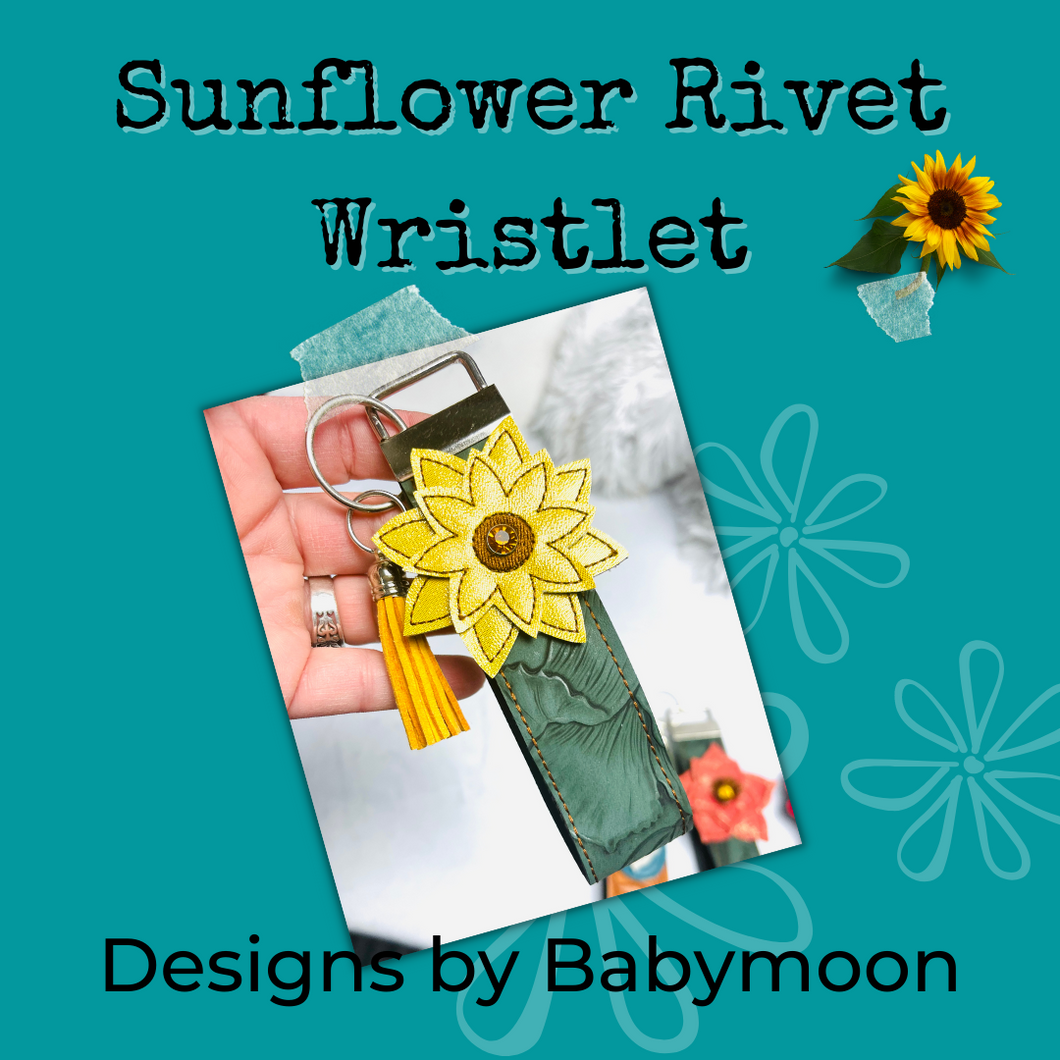 Sunflower Rivet Wristlet Keyfob 5x7 6x10 8x12