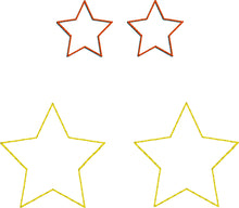 Diseño de bordado de Pendientes Estrella para Vinilo y Cuero