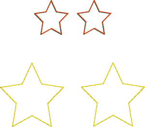 Star Earrings embroidery design for Vinyl and Leather