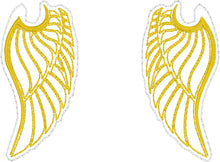 Boucles d’oreilles ailes de style tatouage motif de broderie ITH