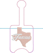 Texas Hand Sanitizer Holder Snap Tab Version In the Hoop Embroidery Project 1 oz BBW for 5x7 hoops