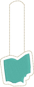 Tiny Ohio snap tab In The Hoop embroidery design