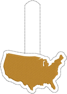 Tiny USA snap tab In The Hoop embroidery design