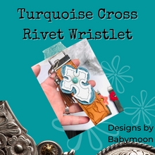 Turquoise Cross Rivet Wristlet Keyfob 5x7 6x10 8x12