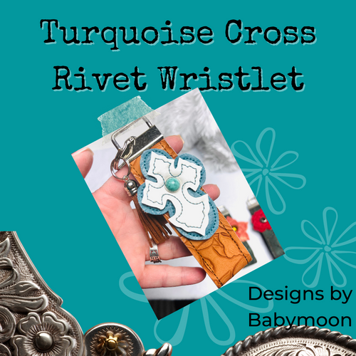 Turquoise Cross Rivet Bracelet Porte-clés 5x7 6x10 8x12