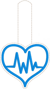 Doctor Nurse EKG snap tab embroidery design