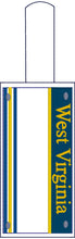 West Virginia Plate Embroidery Snap Tab