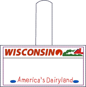 Pestaña a presión para bordado de placa de Wisconsin