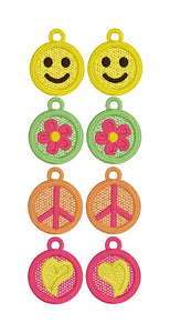 Hippy Dippy Bundle Set or FOUR FSL Earrings - In the Hoop Freestanding Lace Earrings - TWO SIZES