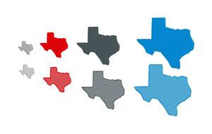 Diseño de bordado de Texas - Cuatro tamaños .5", 1", 1.5" 2"