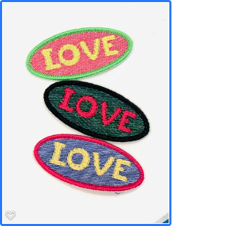 Love Oval Patch with sketch fill