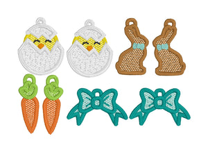 FSL Easter Earrings BUNDLE SET- In the Hoop Freestanding Lace Earrings