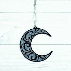 Swirl Moon Freestanding Lace Ornament for 4x4 hoops