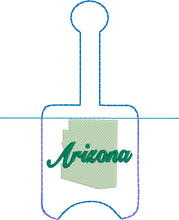 Arizona Hand Sanitizer Holder Snap Tab Version In the Hoop Embroidery Project 1 oz BBW for 5x7 hoops