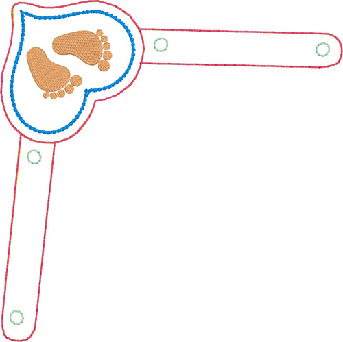 Stethoscope Yoke In the Hoop Snap Tab Project Heart Baby Feet