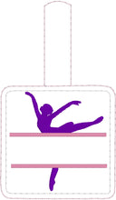 Ballerina snap tab Personalized Bag Tag for 4x4 hoops