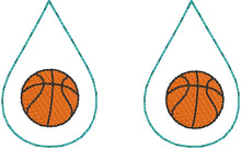 Basketball Teardrop Earrings embroidery design