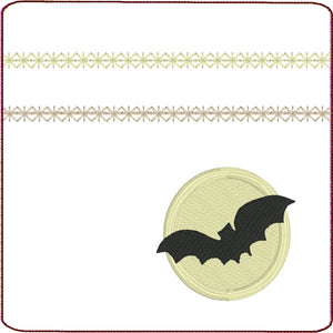 Bat Across the Harvest Moon Zipper Pouch 4x4