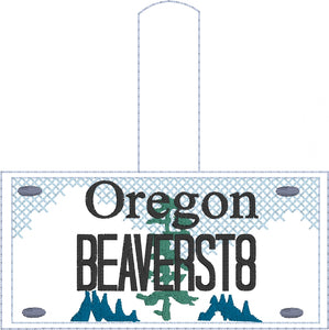 Oregon Plate Embroidery Snap Tab