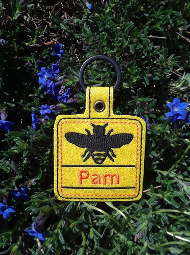 Bee Personalized Tag for 4x4 hoops