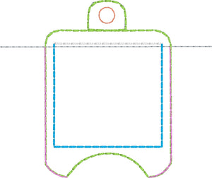 4x4 BLANK with POCKET Hand Sanitizer Holder EYELET VERSION In the Hoop Embroidery Project