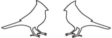 Motif de broderie de boucles d'oreilles Cardinal Outline