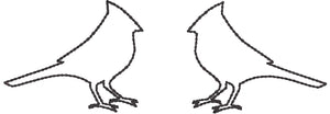 Motif de broderie de boucles d'oreilles Cardinal Outline