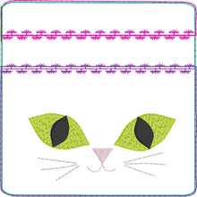 Pochette zippée visage de chat 4x4