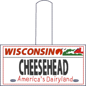 Pestaña a presión para bordado de placa de Wisconsin