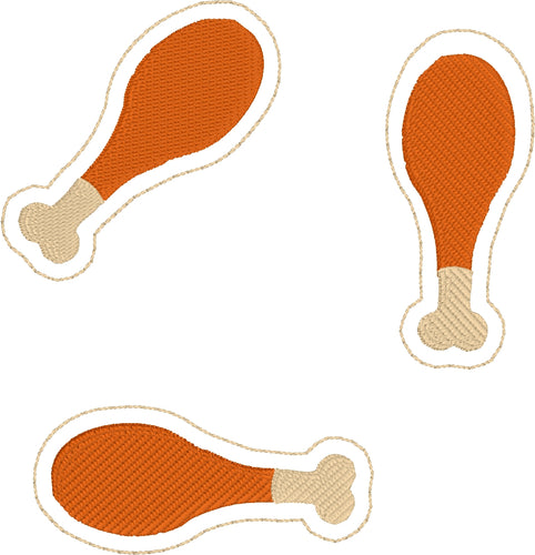 Diseño de bordado de Feltie de pierna de pollo