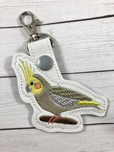 Cockatiel Snap tab In the Hoop embroidery design