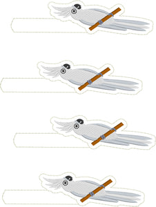 Pestaña Cacatúa Snap En el diseño de bordado del aro