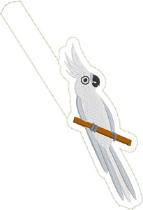 Cockatoo Snap tab In the Hoop embroidery design