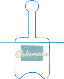 Colorado Hand Sanitizer Holder Snap Tab Version In the Hoop Embroidery Project 1 oz BBW for 5x7 hoops
