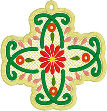 Como La Flor Floral Cross Freestanding Lace Bookmark for 4x4 hoops