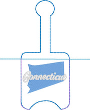 Connecticut Hand Sanitizer Holder Snap Tab Version In the Hoop Embroidery Project 1 oz BBW for 5x7 hoops