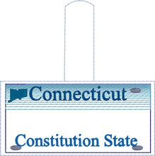 Connecticut Plate Embroidery Snap Tab