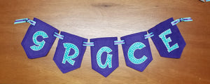 DIY Spikey Applique Banner In the Hoop Project for 5x7 Hoops