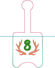 Marco de monograma de astas de ciervo, soporte para desinfectante de manos, pestaña a presión en el proyecto de bordado de aro