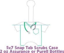 Scrubs Hand Sanitizer Holder Case BUNDLE SET Snap Tab and Eyelet Versions for 1 and 2 ounce sizes
