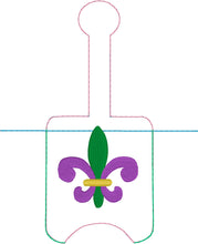 Fleur De Lis Hand Sanitizer Holder Snap Tab In the Hoop Embroidery Project